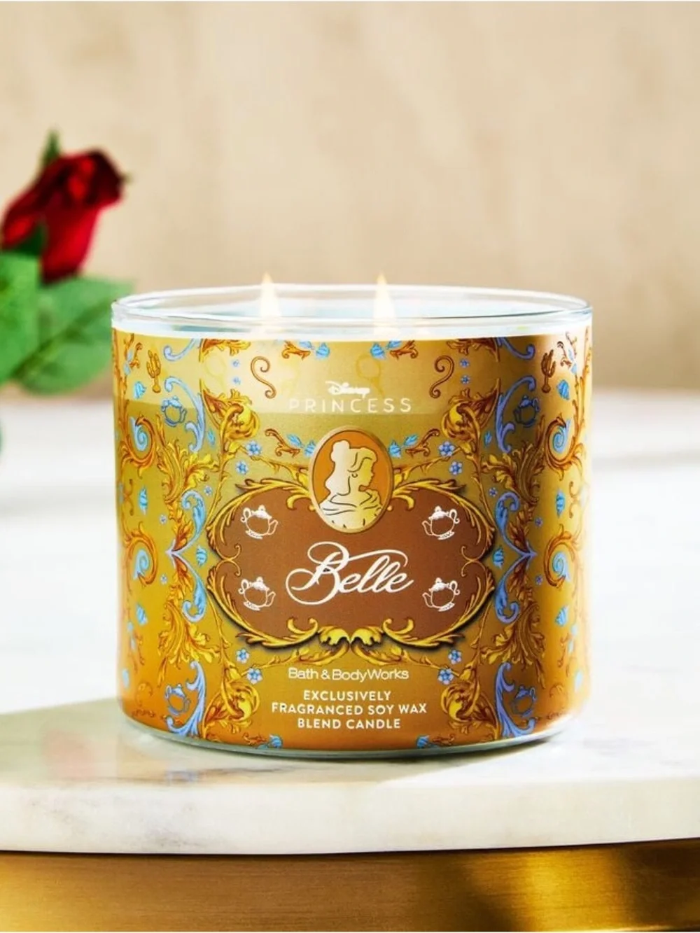 Bath & Body Works Belle Disney Princess Candle — Gold & Blue - Picture 5 of 5
